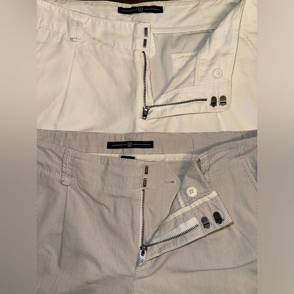 GAP Women’s Shorts Gray Stripes and White Size 10 - Picture 13 of 13